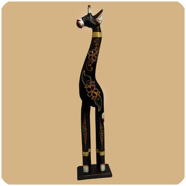XXL afrikanische Holzfigur Giraffe Deko Holz Figur Skulptur Afrika