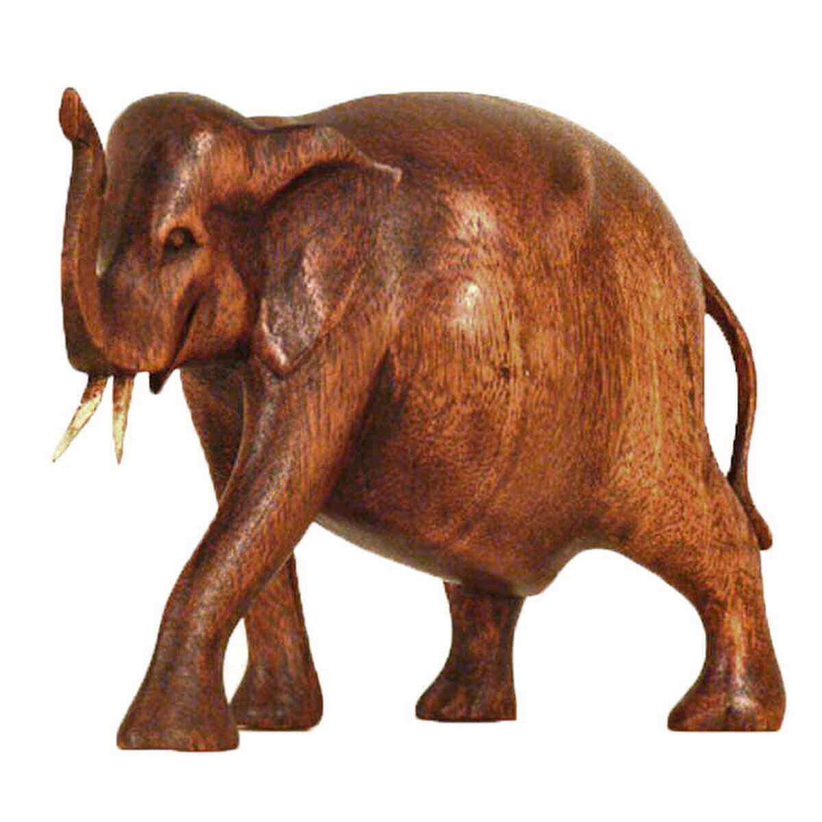 toller 15cm sitzender Holz Elefant Glück Afrika Figur Tier Elephant Elefant10 