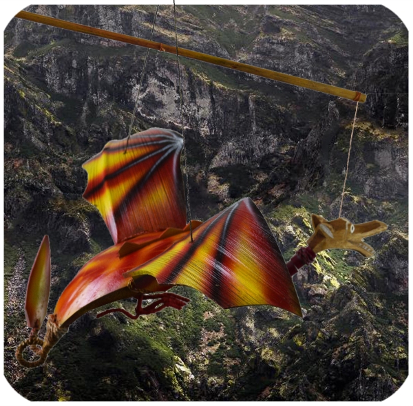 Windspiel Mobile Fantasy Mittelalter Drache rot