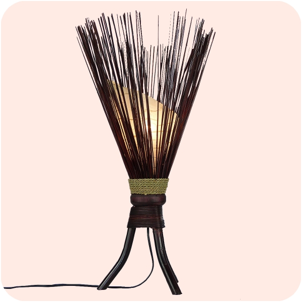 Bali asiatische Lampe Jungle 60x35cm - traumhaftes Stimmungslicht - Naturmaterial Standleuchte