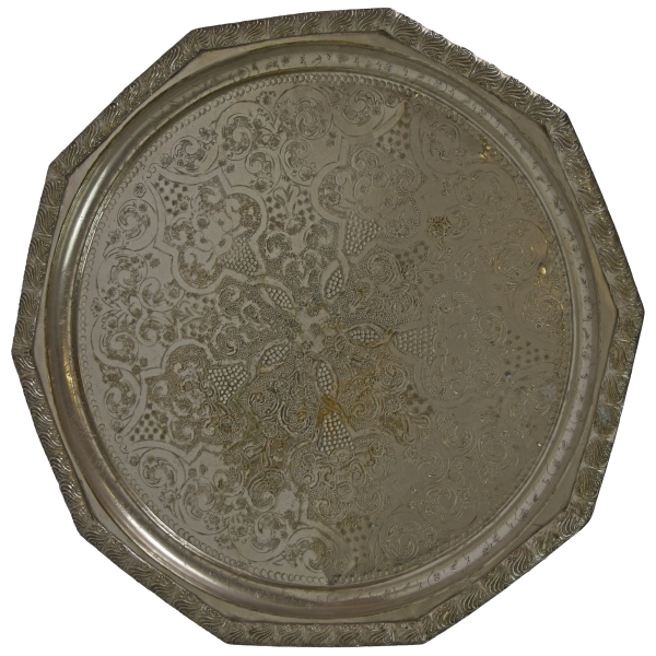 Orientalisches marokkanisches Tablett Serviertablett Teetablett antike Handarbeit -groß-