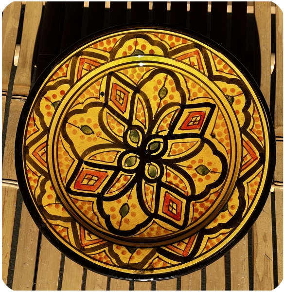 Orientalischer Keramik Teller handbemalt marokkanische Keramikschüssel Wandteller klein
