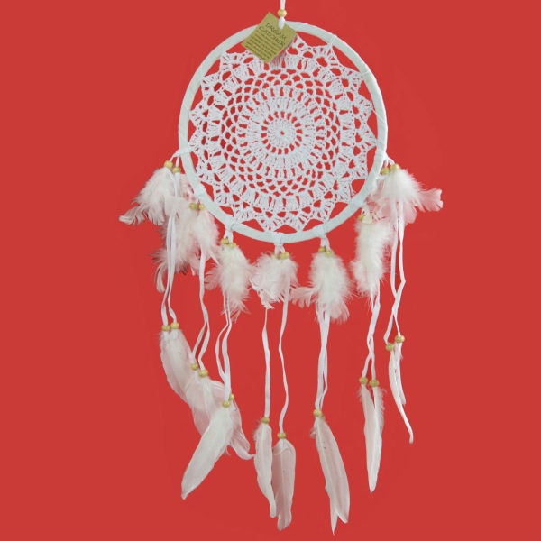 Traumfänger Dreamcatcher gehäkelt 60 cm lang