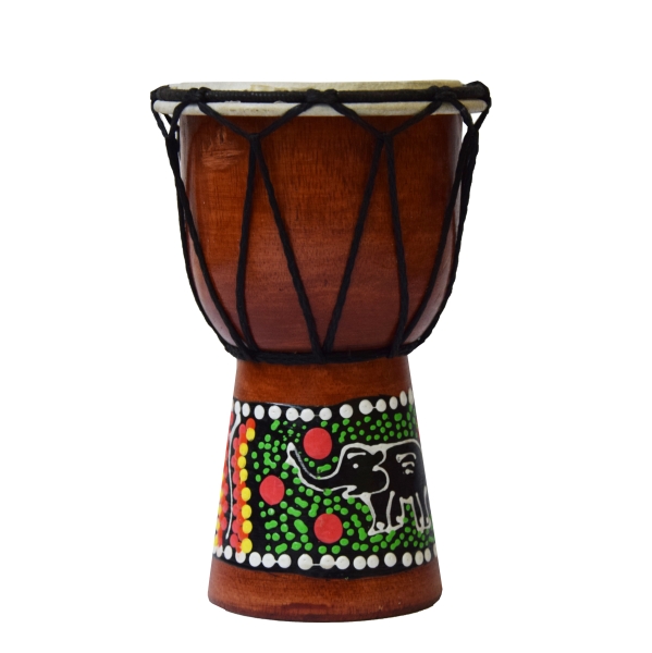 Djembe Trommel Bongo Afrika Holz bemalt Drum Instrument Musik Rhythmus Percussion Dot Painting