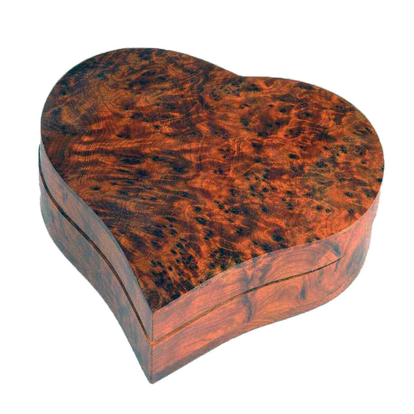 Simandra ***B-WARE*** Thuja Holz Schatulle Dose Schmuckdose Holzdose Holzschatulle Herz