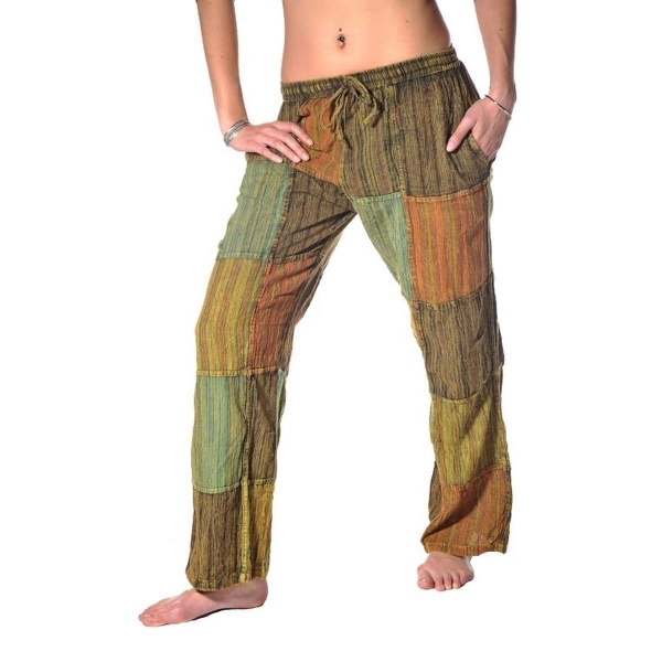 Patchwork Freizeithose Fischerhose Stoffhose Hippie Schlupfhose Unisex