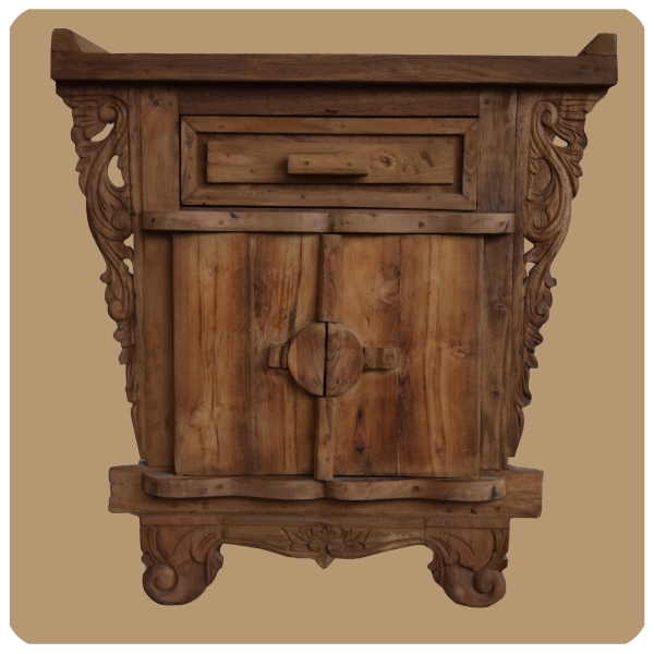 Romantische Massivholz Kommode | Flower 1 | nachhaltiges Alt Teak Holz