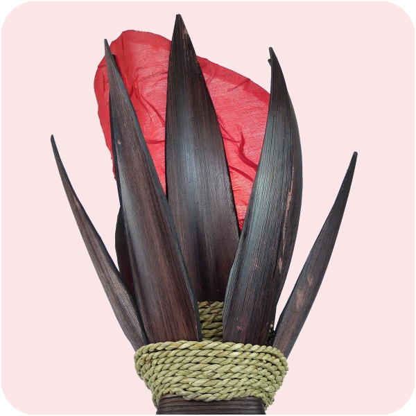 Lampe Bananenblatt rot - obere Hälfte
