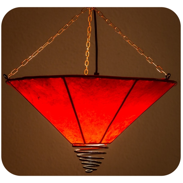 Orientalische Lampe Deckenleuchte Hängelampe marokkanische Deckenlampe Lederlampe Fuego Simple 40 cm