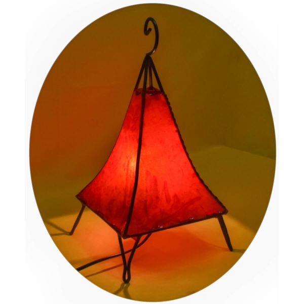 Orientalische Lampe Hennalampe marokkanische Lederlampe Tischleuchte Stehleuchte Pyramide einfarbig 35-38 cm