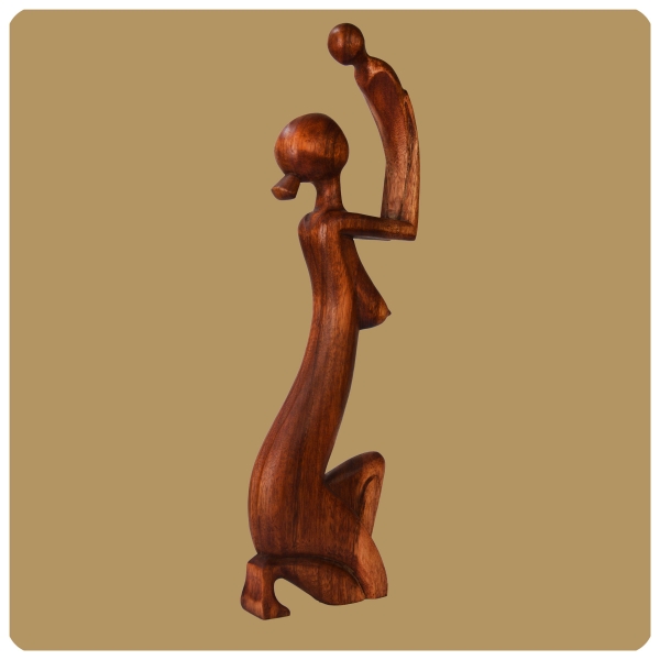 Skulptur abstrakte handgefertigte Holzfigur | Zärtlichkeit | XXL Format 60