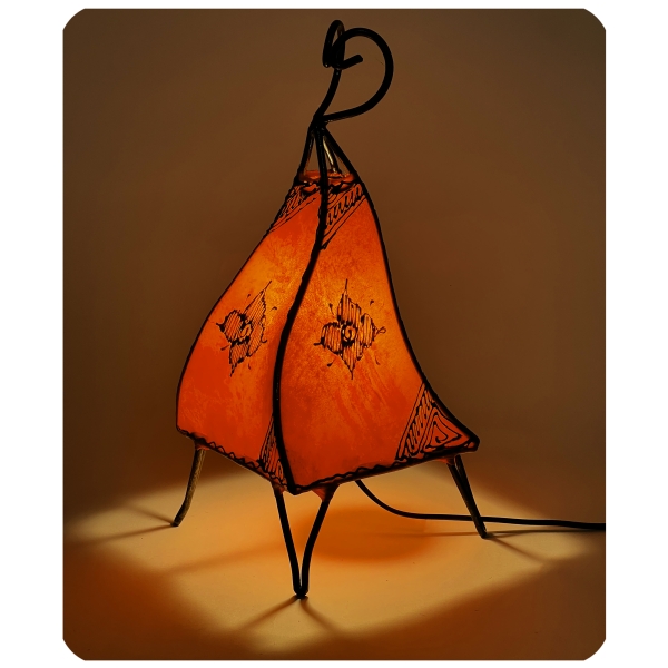 Orientalische Lampe Hennalampe marokkanische Lederlampe Tischleuchte Stehleuchte Mellah Orient 35-38 cm