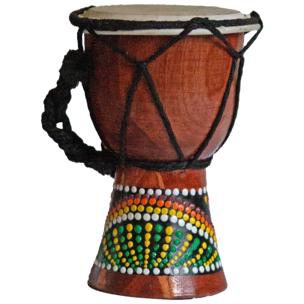 Djembe Trommel 12 cm Bongo Afrika - bemalt Drum Rhythmus Percussion Dot Painting