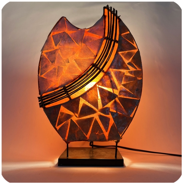 Deko-Leuchte Stimmungsleuchte asiatische Lampe Stehleuchte Tischleuchte Tischlampe Bali Asia PERLMUTT 36 cm
