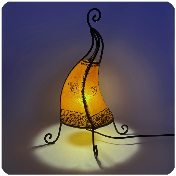 Orientalische Lampe Hennalampe marokkanische Lederlampe Tischleuchte Stehleuchte Coq Sonne 40 cm