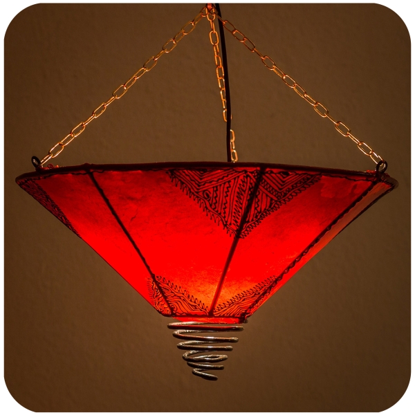 Orientalische Lampe Deckenleuchte Hängelampe marokkanische Deckenlampe Lederlampe Fuego Orient 40 cm