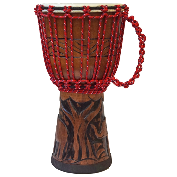 Djembe | geschnitzt 40 cm | Bongo Afrikanische Trommel aufwendige Schnitzerei