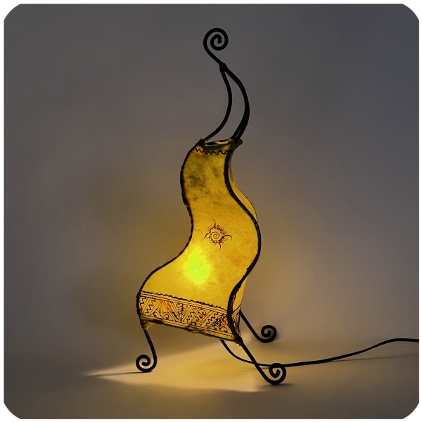 Orientalische Lampe Hennalampe marokkanische Lederlampe Tischleuchte Stehleuchte Essaouira Sonne 50 cm