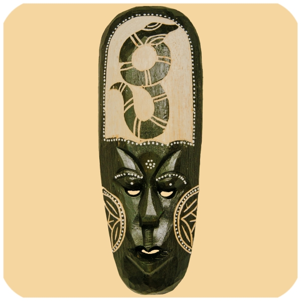 Afrikanische Maske aus Holz - geschnitzt - 30 cm