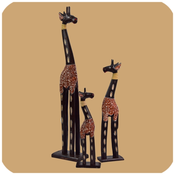 Simandra Holz Figur afrikanische Skulptur Holzfigur Afrika Deko Giraffe
