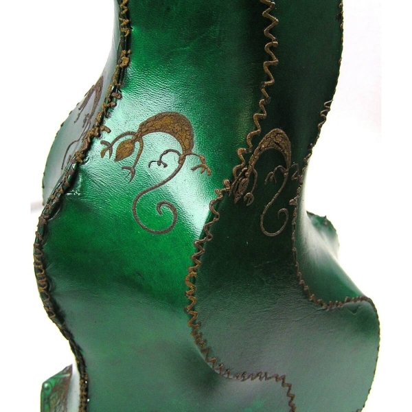 Simandra Orientalische Henna-Lampe – Stehlampe, Handbemaltes Leder, 40 Cm Höhe, Mit Kabel, Gelb