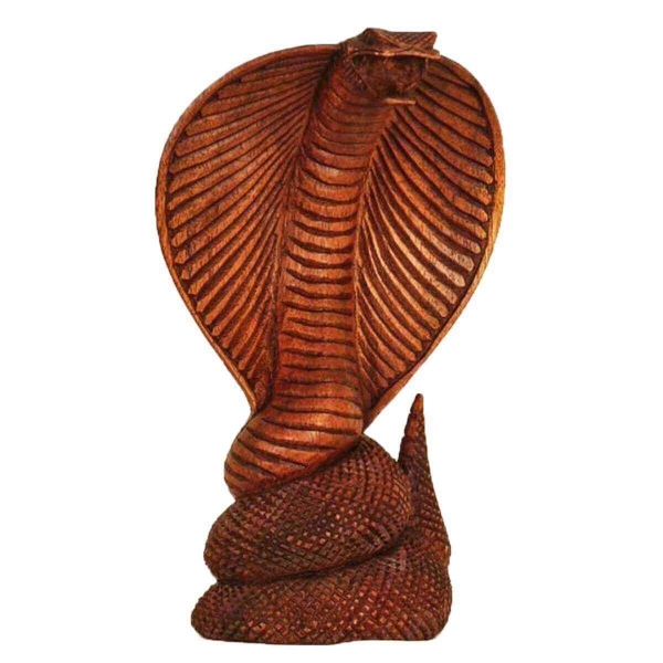 Kobra Holz Figur Skulptur Abstrakt Holzfigur Statue Afrika Asia Handarbeit Deko Cobra