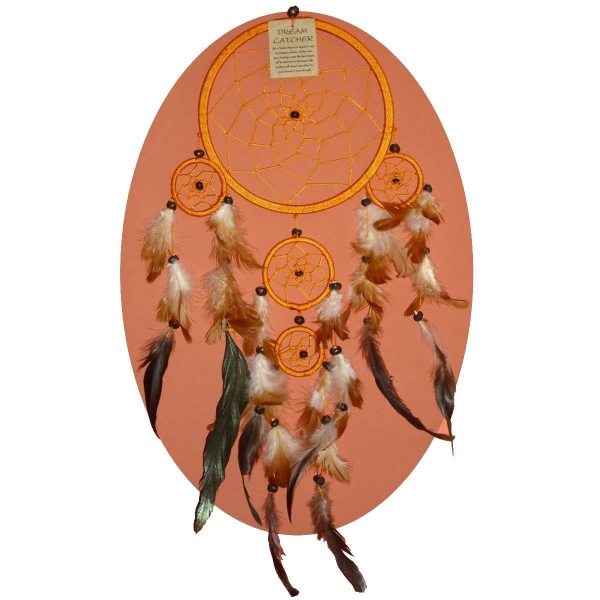 Traumfänger Dreamcatcher Federn Träume Geschenk Dekor Hängend Windspiel Raumharmonisierung 27 cm