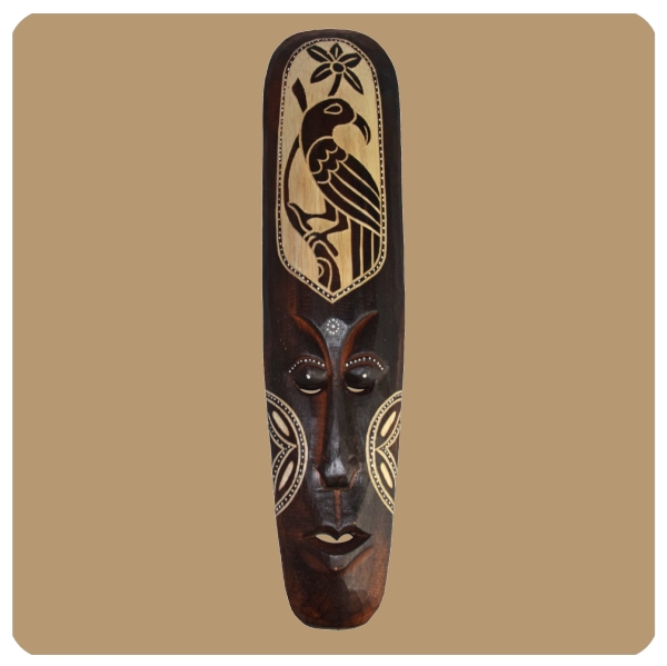 Große Afrikanische Holzmaske I Wandmaske I geschnitzt I bemalt