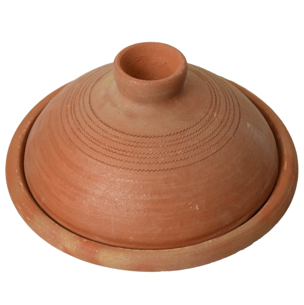 Tajine I Tontopf zum Garen I unlasierter Schmortopf I 32 cm Durchmesser I schadstofffrei