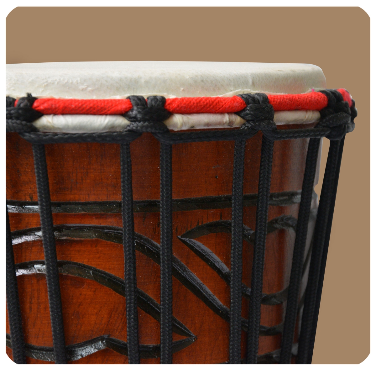 40 Cm Grote Djembe Trommel Olifant Bruin - Fair Trade Handgemaakt Topgeluid