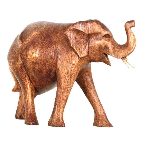 Elefant Holz Figur Skulptur Abstrakt Holzfigur Statue Afrika Asia Glücksbringer Handarbeit Deko