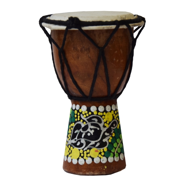 Djembe Trommel Bongo Afrika Holz bemalt Drum Instrument Musik Rhythmus Percussion Dot Painting