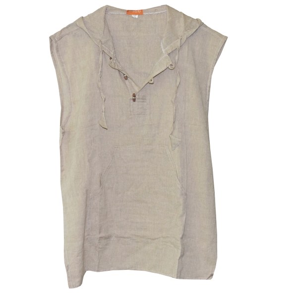 Simandra Sommer Hemd aus Baumwolle Yoga Tank Top für Herren Ärmelloses Shirt mit Kapuze