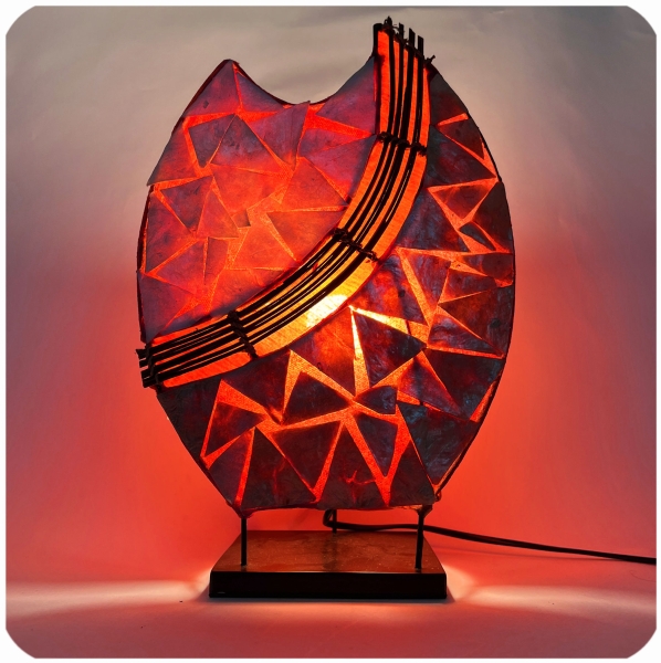 Deko-Leuchte Stimmungsleuchte asiatische Lampe Stehleuchte Tischleuchte Tischlampe Bali Asia PERLMUTT 36 cm