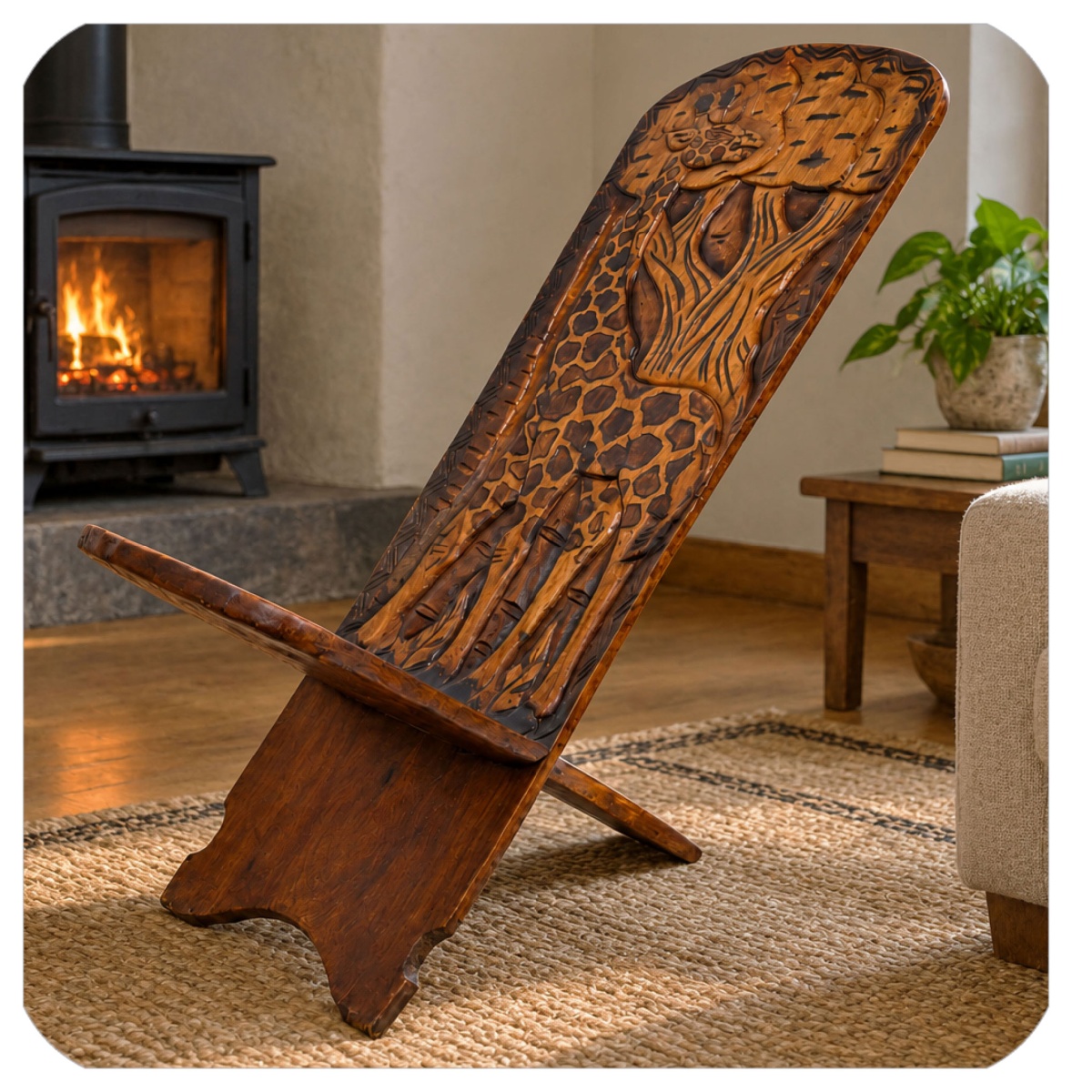 Chaise enfichable Chaise africaine en bois Chaise Viking Chaise trappeur médiévale solide