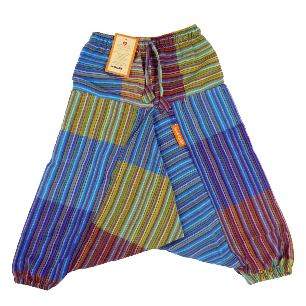Pantaloni patchwork per bambini Simandra XS-XXL - multicolore I Pantaloni Harem con elastico in 100% cotone I Pantaloni Aladino con 2 tasche + comfort + libertà di movimento