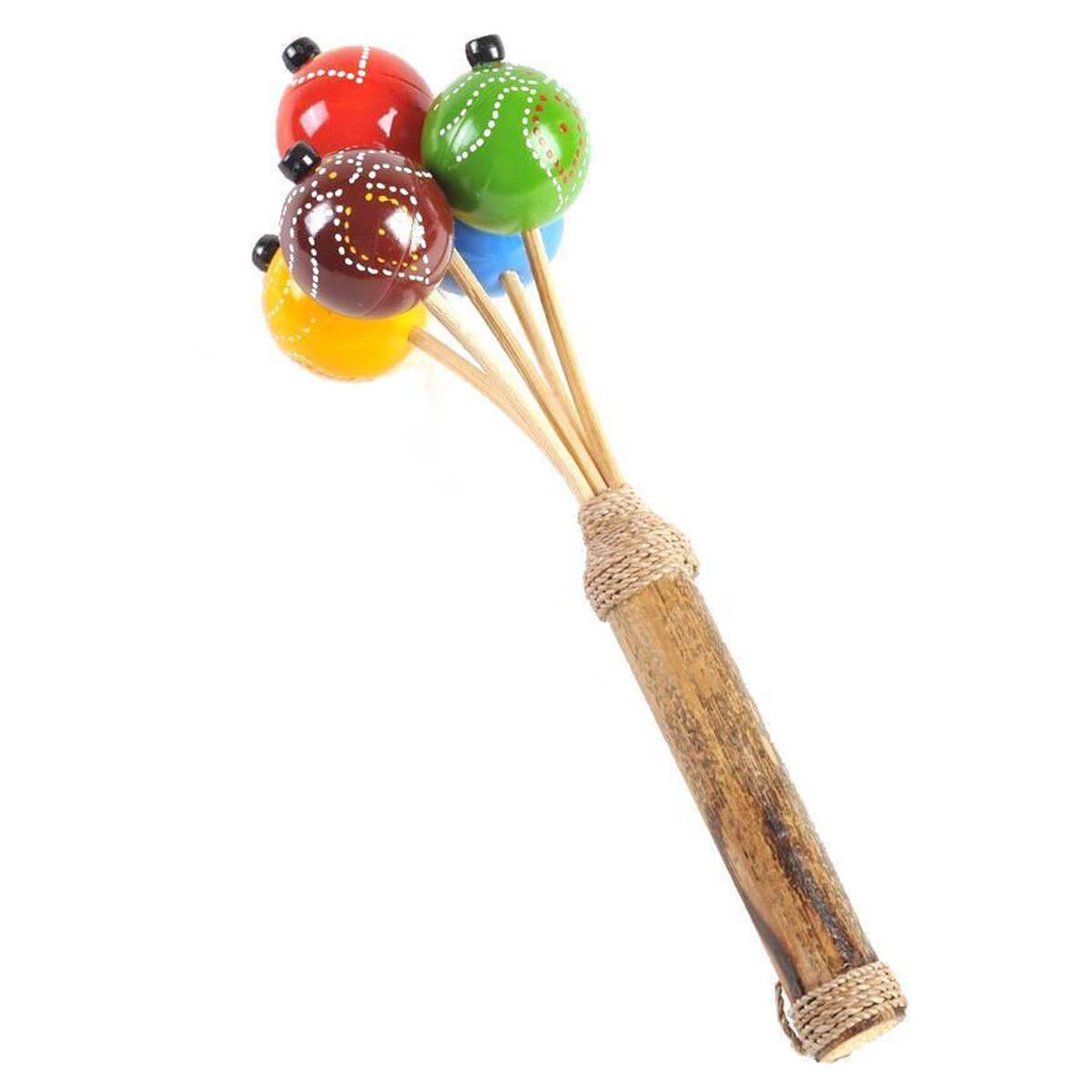 Rattle Shaker Maracas Wood Rhythm Ring Instrument Percussion Children
